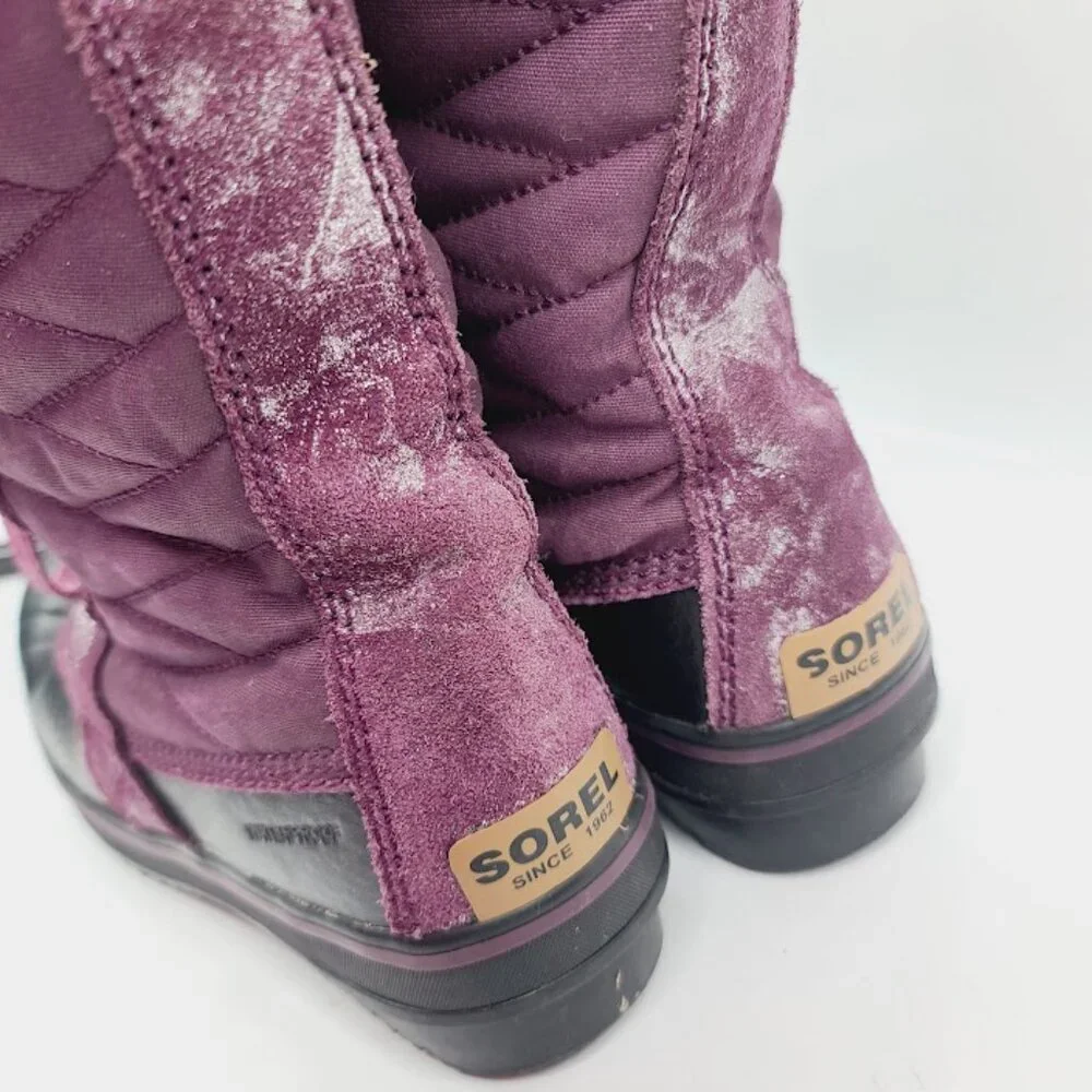 Sorel Girl's Purple Tofino Li NY2325-562 Fur‎ Mid-Calf Winter Snow Boot Size 4